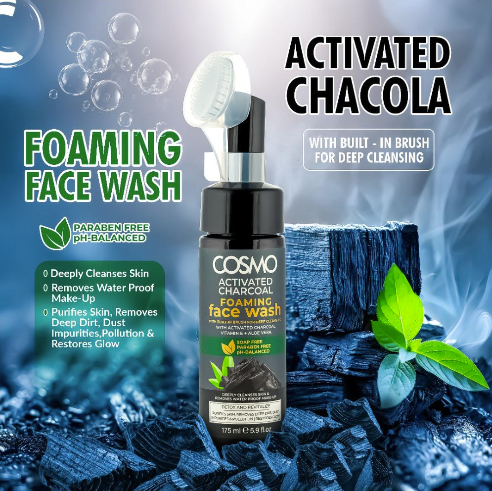 Activated Charcoal Foaming Face Wash by Cosmo 175ml